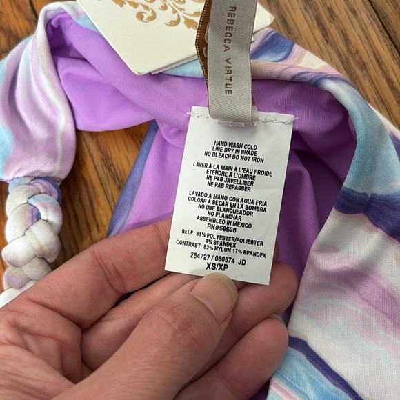 Becca Purple Agate Braided-Straps Hipster Bikini Bottoms Size XS NWT swimsuit - Picture 6 of 8